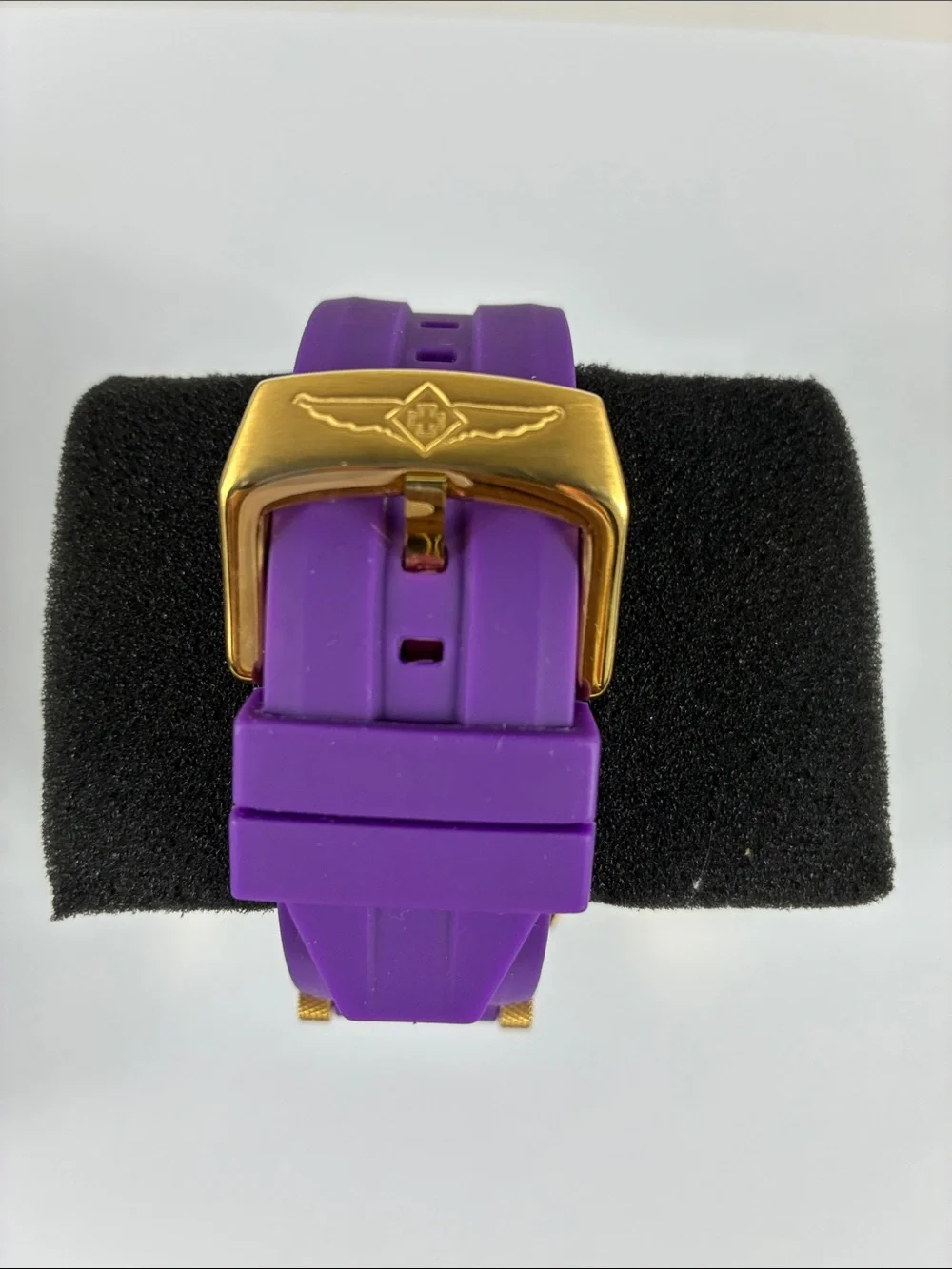 Invicta Purple and Gold Chronograph Men's Watch with Silicone Strap